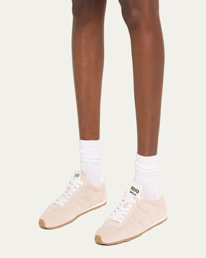 Suede Bicolor Retro Trainer Sneakers - Image 9
