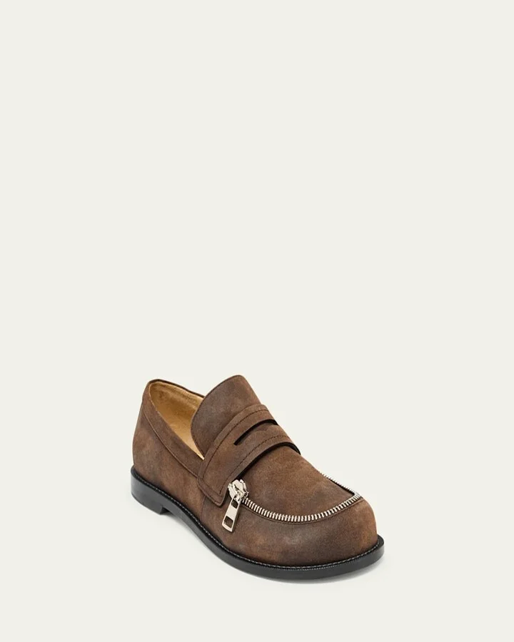 Suede Biker Penny Loafers - Image 3
