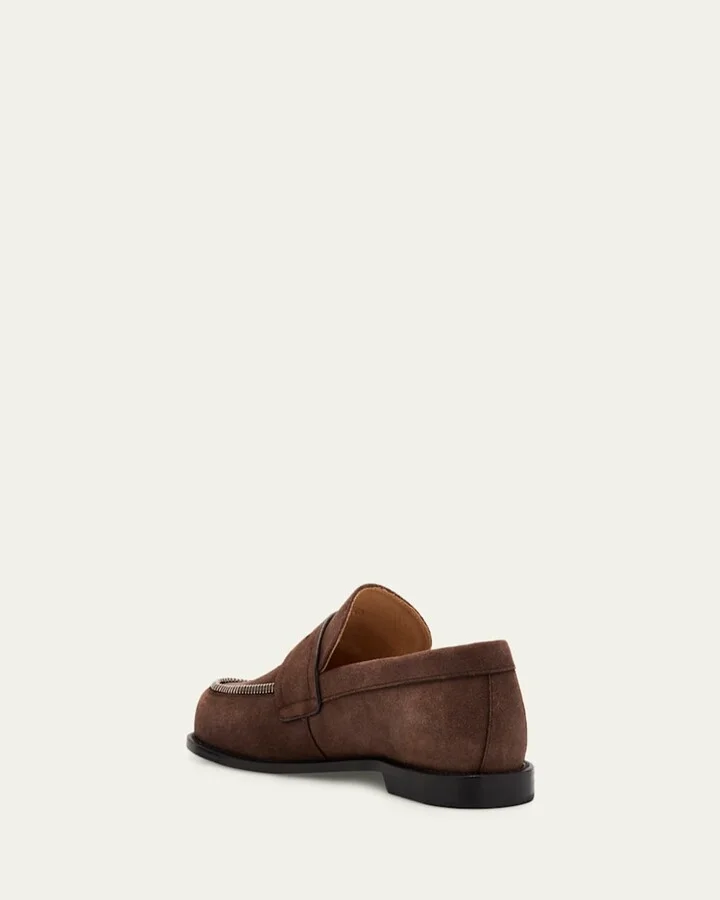Suede Biker Penny Loafers - Image 4