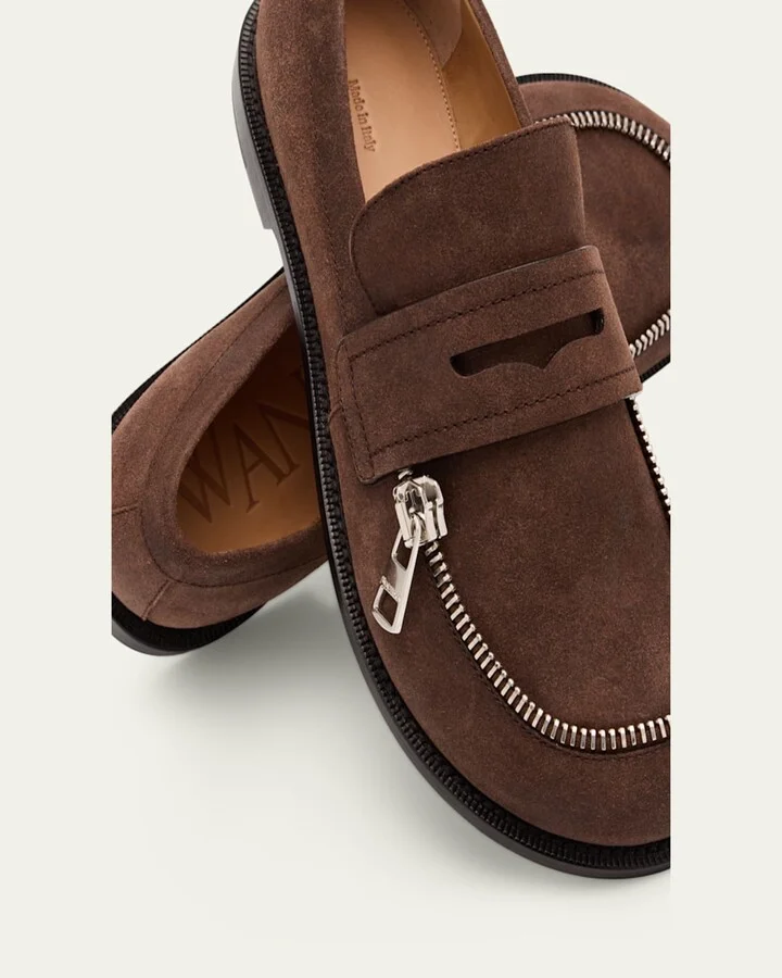 Suede Biker Penny Loafers - Image 5