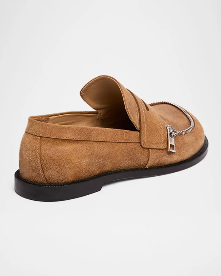 Suede Biker Penny Loafers - Image 3