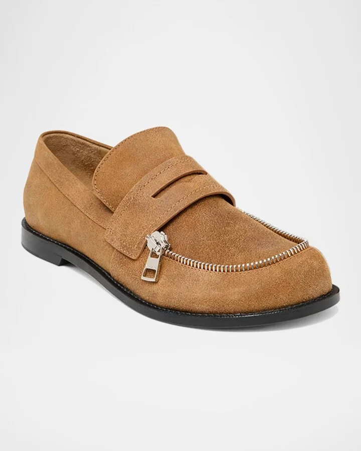 Suede Biker Penny Loafers - Image 5