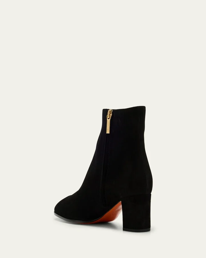 Suede Block-Heel Ankle Booties - Image 7
