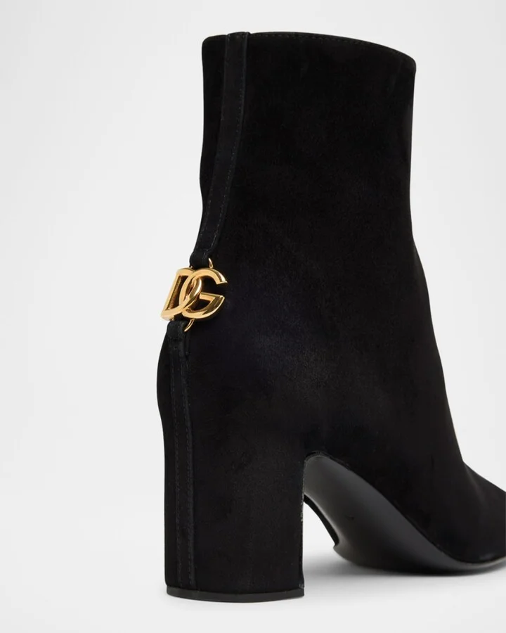 Suede Block-Heel Ankle Booties - Image 3