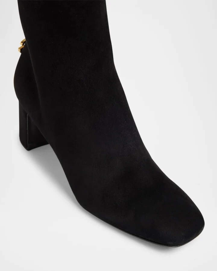 Suede Block-Heel Ankle Booties - Image 5