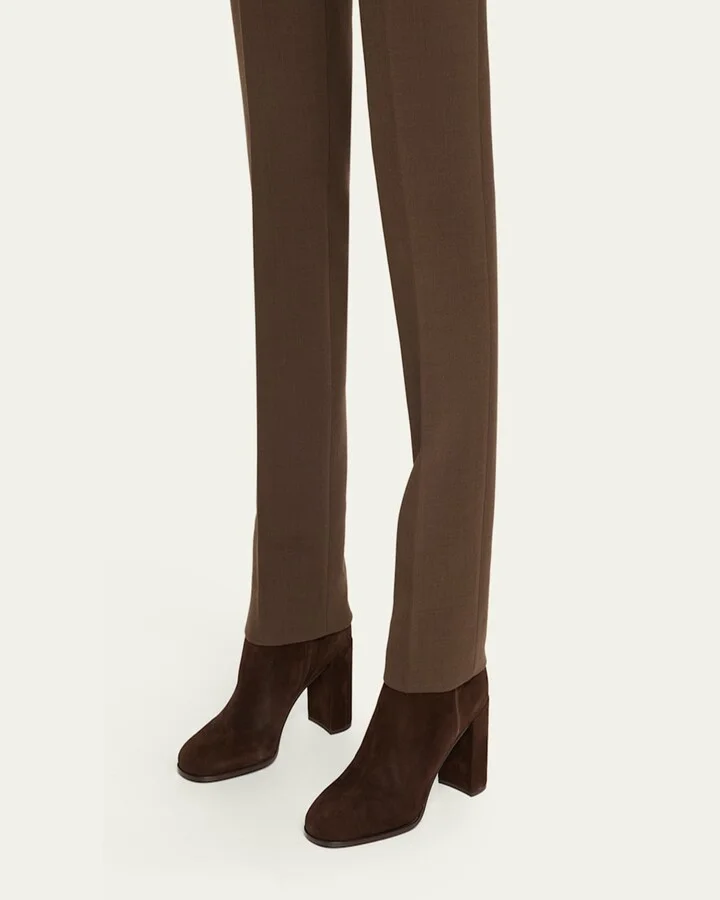 Suede Block-Heel Ankle Boots - Image 4