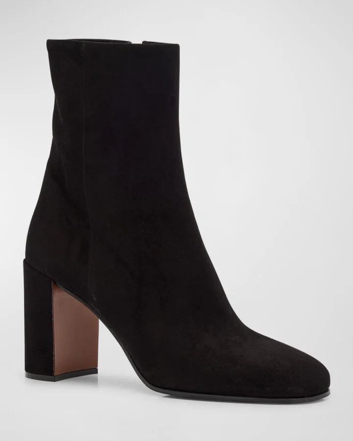 Suede Block-Heel Ankle Boots - Image 3