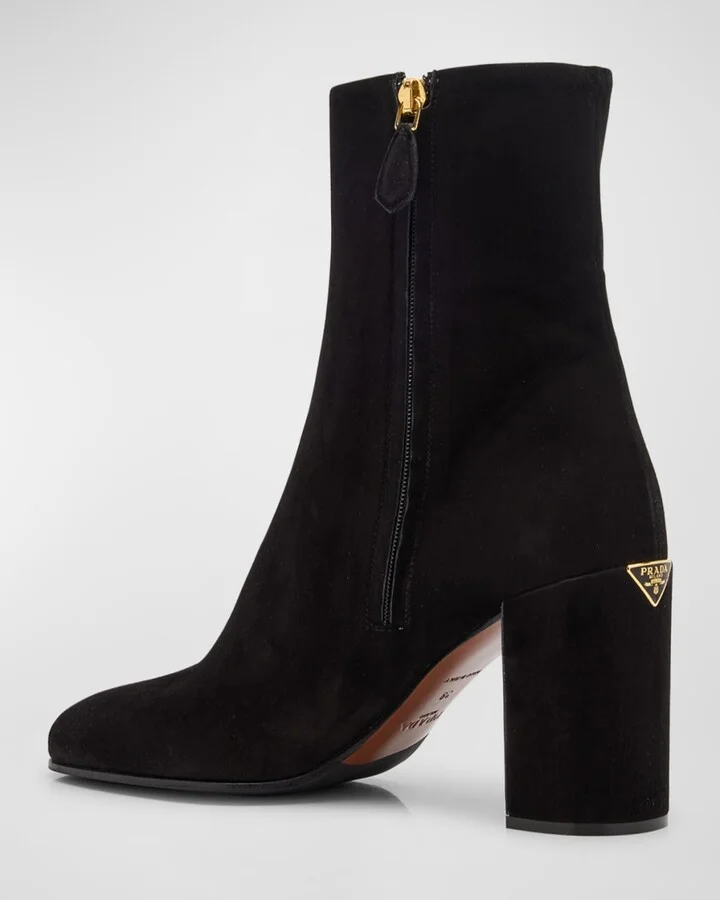 Suede Block-Heel Ankle Boots - Image 10
