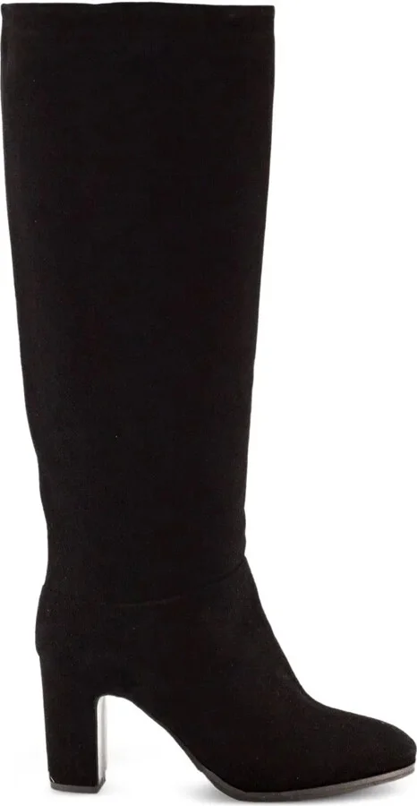 Suede Block-Heel Boots