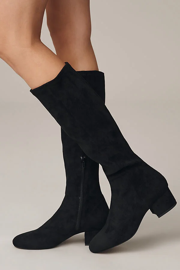 Suede Block-Heel Knee-High Boots - Image 3