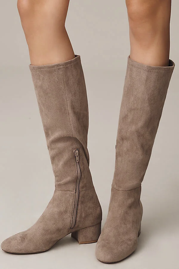 Suede Block-Heel Knee-High Boots - Image 2