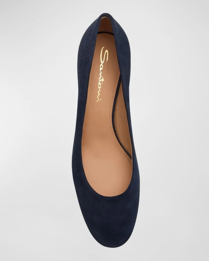 Suede Block-Heel Pumps - Image 2