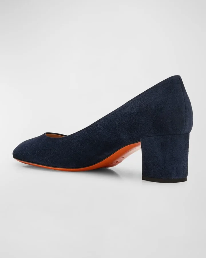 Suede Block-Heel Pumps - Image 5