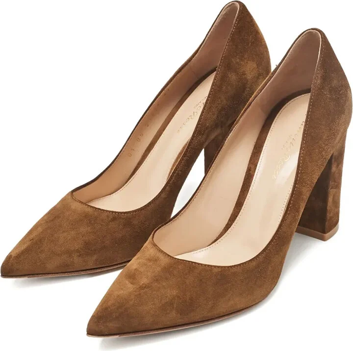 Suede Block-Heel Pumps - Image 2