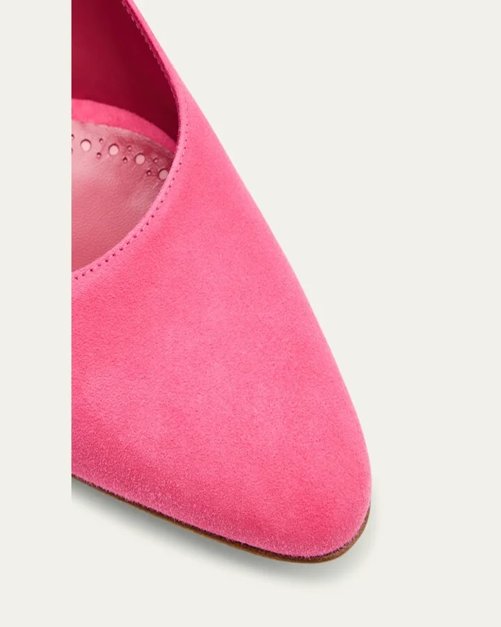 Suede Block-Heel Slingback Pumps - Image 2