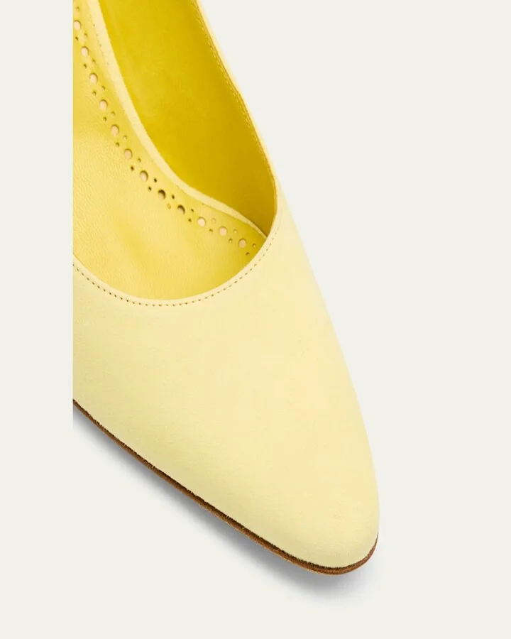 Suede Block-Heel Slingback Pumps - Image 4
