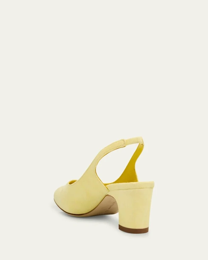 Suede Block-Heel Slingback Pumps - Image 5
