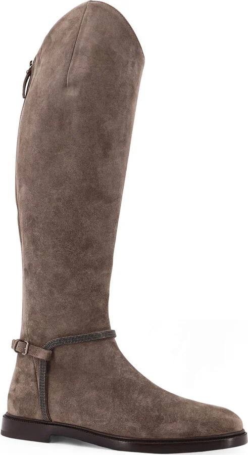 Suede Boots With Monili Detail - Image 2