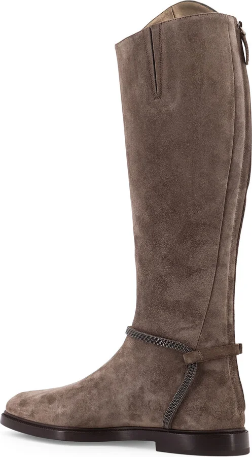 Suede Boots With Monili Detail - Image 3