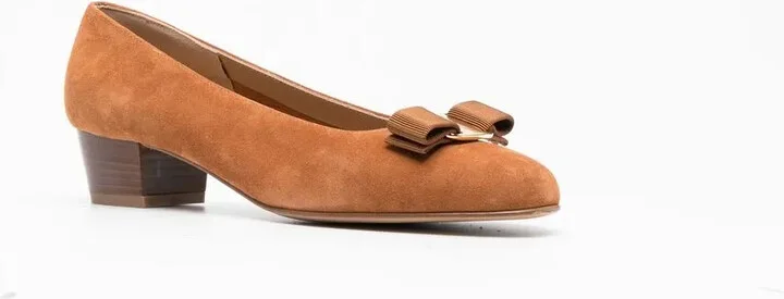 Suede Bow-Detail Pumps - Image 2