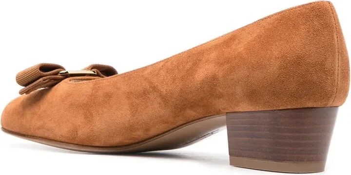 Suede Bow-Detail Pumps - Image 3