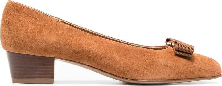 Suede Bow-Detail Pumps
