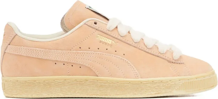 suede "Bright Melon/Frosted Ivory" sneakers