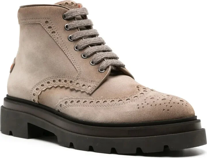 Suede Brogue Boots - Image 2