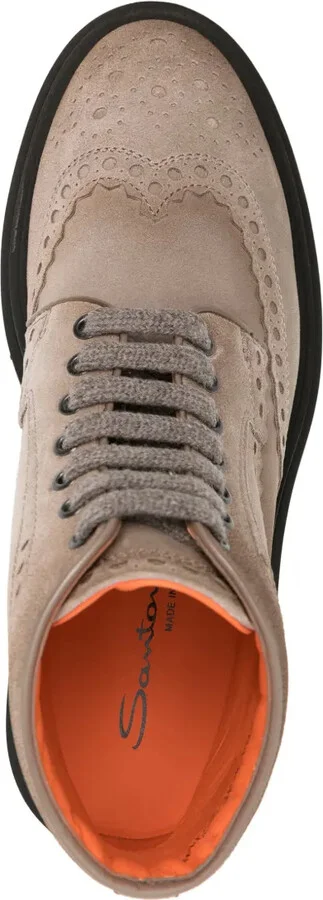 Suede Brogue Boots - Image 4