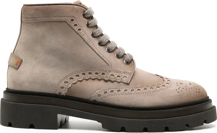 Suede Brogue Boots