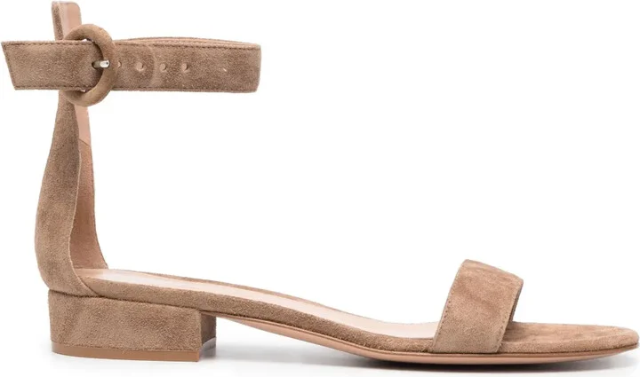 Suede Buckle-Fastening Sandals