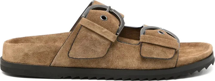 Suede Buckle Sandals
