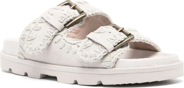 Suede Buckle Slides - Image 2