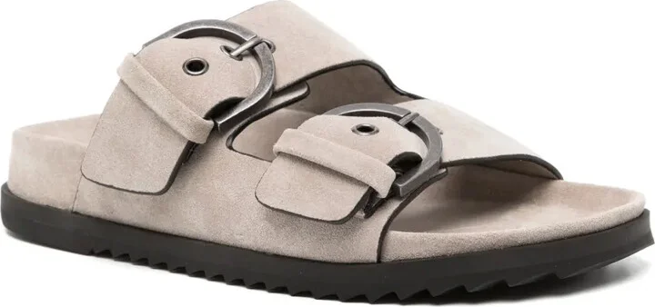 Suede Buckle Slides - Image 2