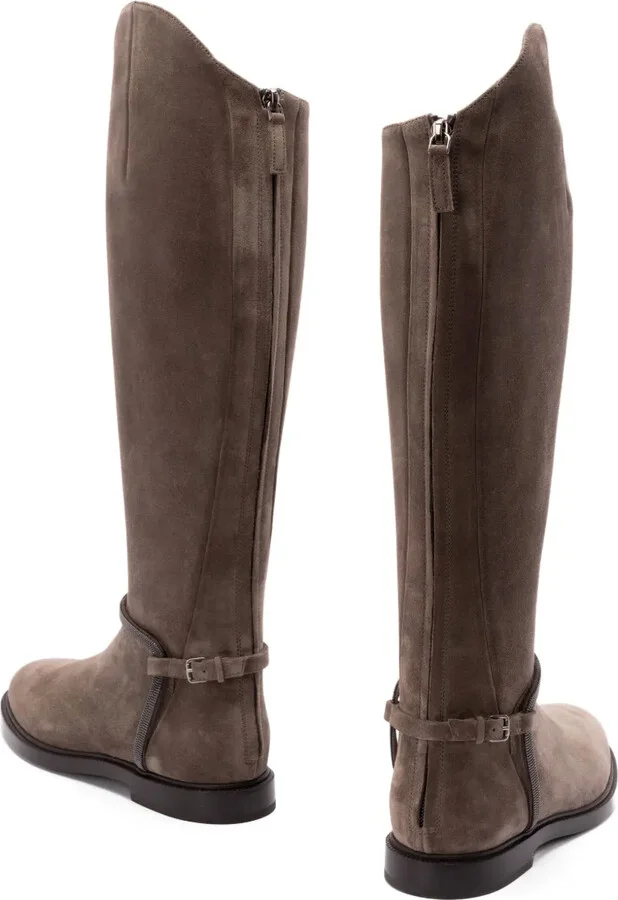 Suede Buckled Boots - Image 2