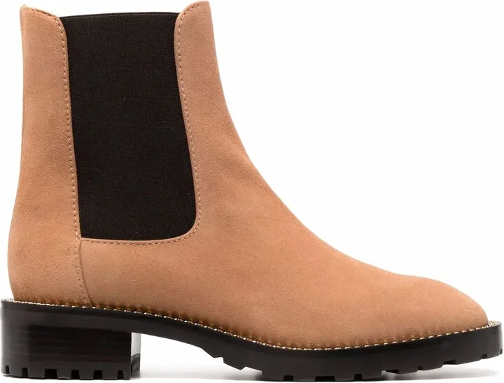 Suede Chain-Link Chelsea Boots