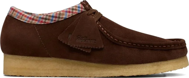 Suede Check-Trimmed Boots
