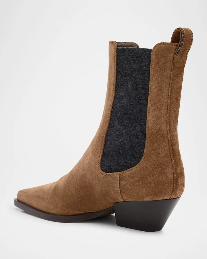 Suede City Block-Heel Western Booties - Image 9