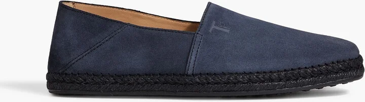 Suede collapsible-heel espadrilles