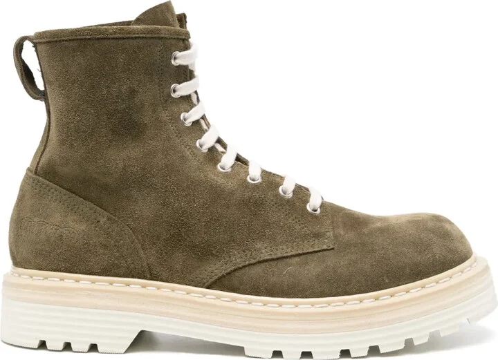 Suede Combat Boots