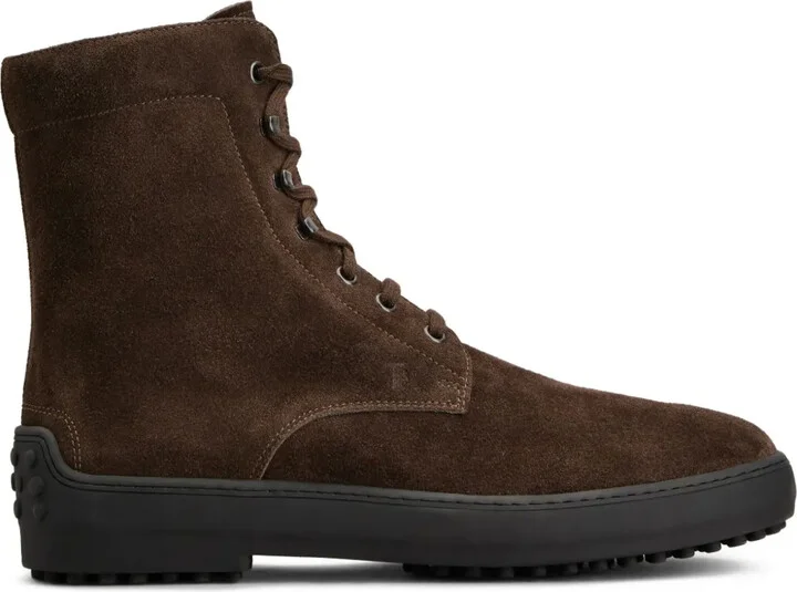 Suede Combat Boots