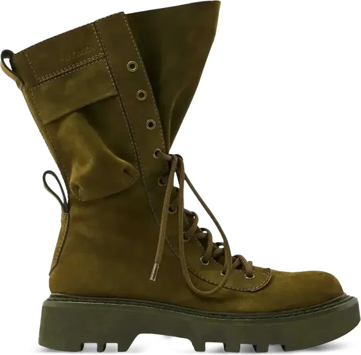Suede Combat Boots