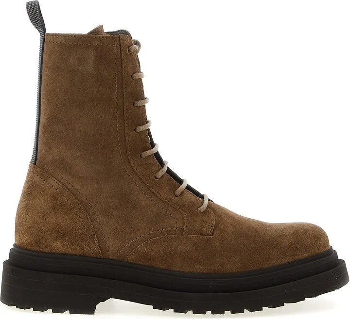 Suede Combat Boots Monile