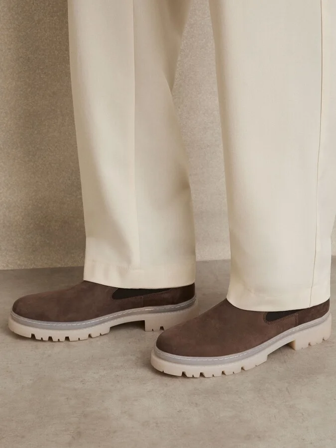 Suede Contrast Sole Chelsea Boots - Image 5