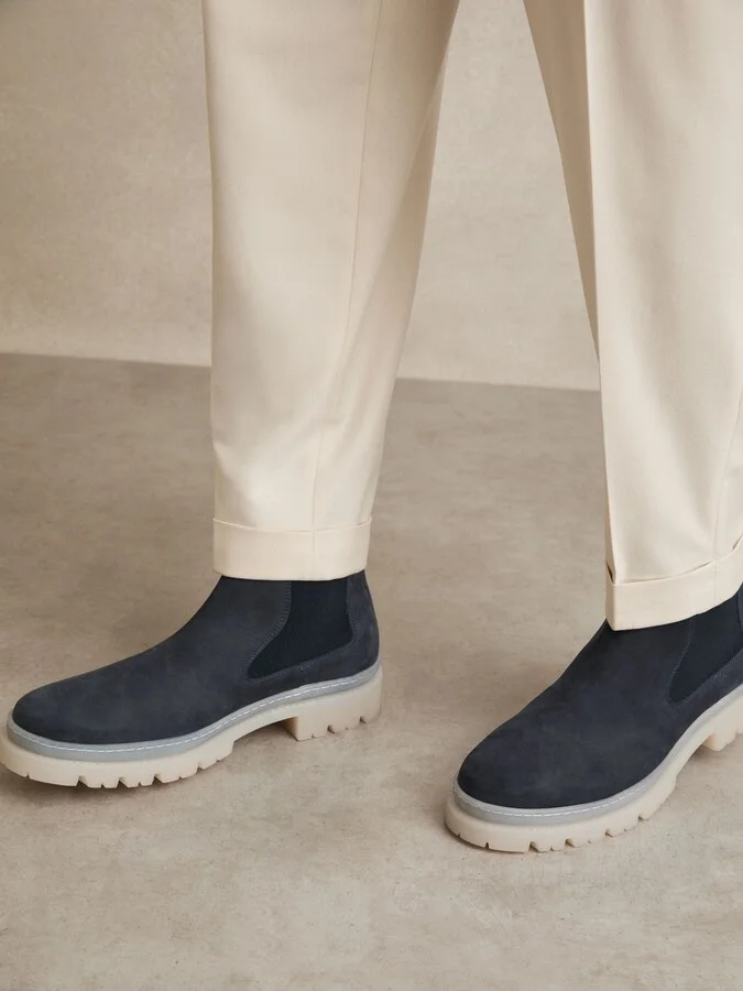 Suede Contrast Sole Chelsea Boots - Image 5