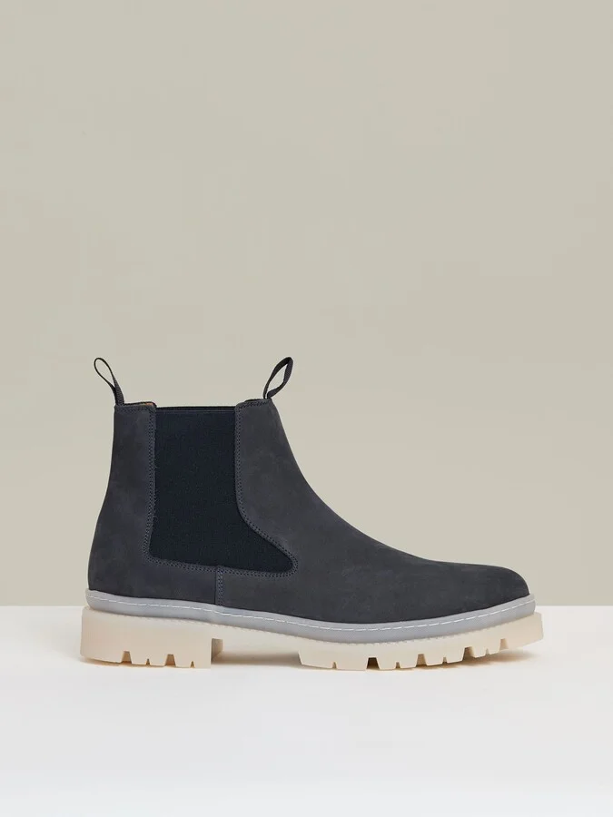 Suede Contrast Sole Chelsea Boots