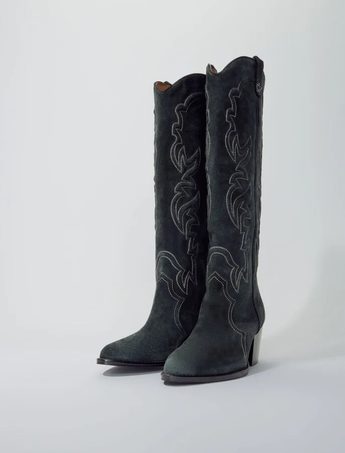 Suede cowboy boots - Image 2