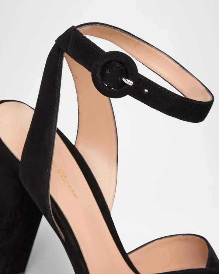 Suede Crisscross Platform Sandals - Image 9