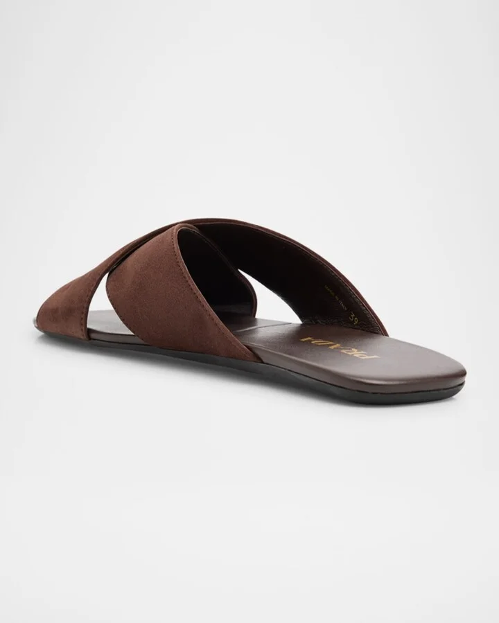 Suede Crisscross Slide Sandals - Image 5