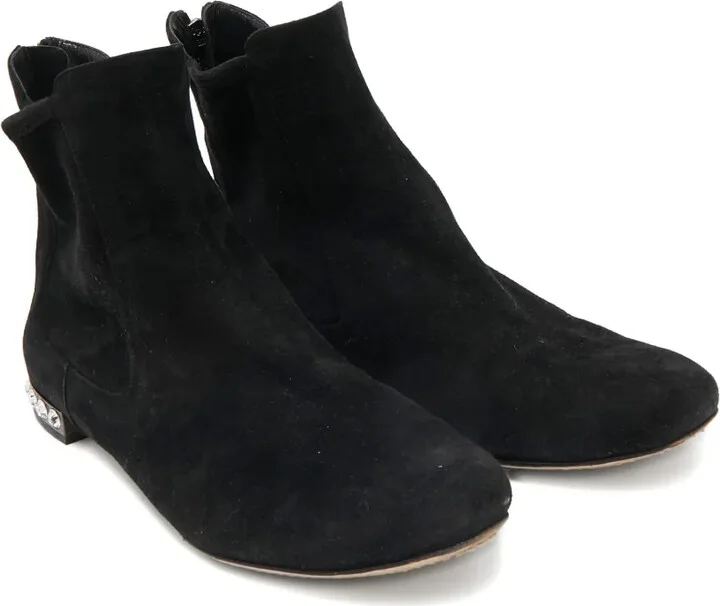 Suede Crystal-Embellished Boots - Image 3